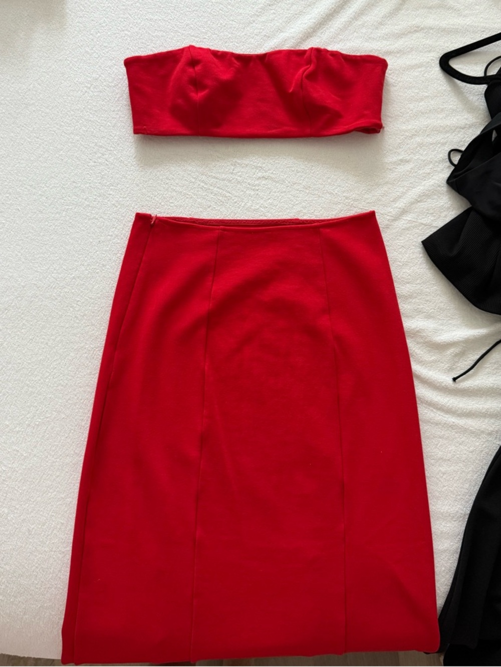Free People Red Strapless Two Piece Set